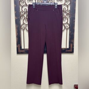 Roz & Ali wine dress pants with back pockets